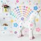 288 Pcs Y2k Cute Flowers Wall Sticker Colorful Floral Wall Decal (9.1 x 11.4 Inch,Elegant Colors)